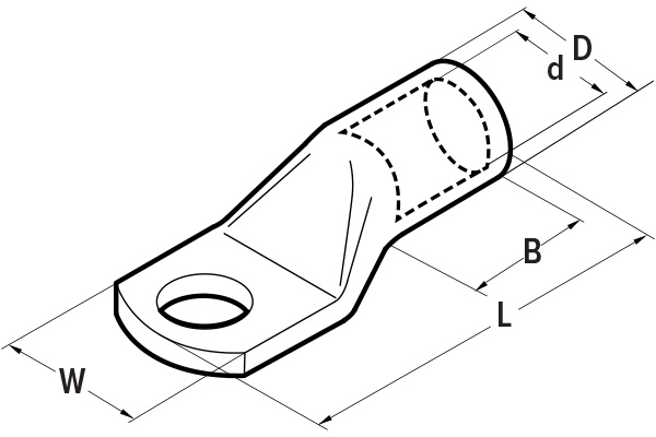 Cable lugs DIN 46235 with reinforced body