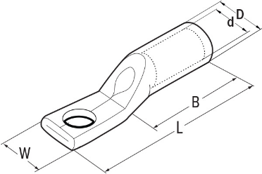 Cable lugs with slim palm